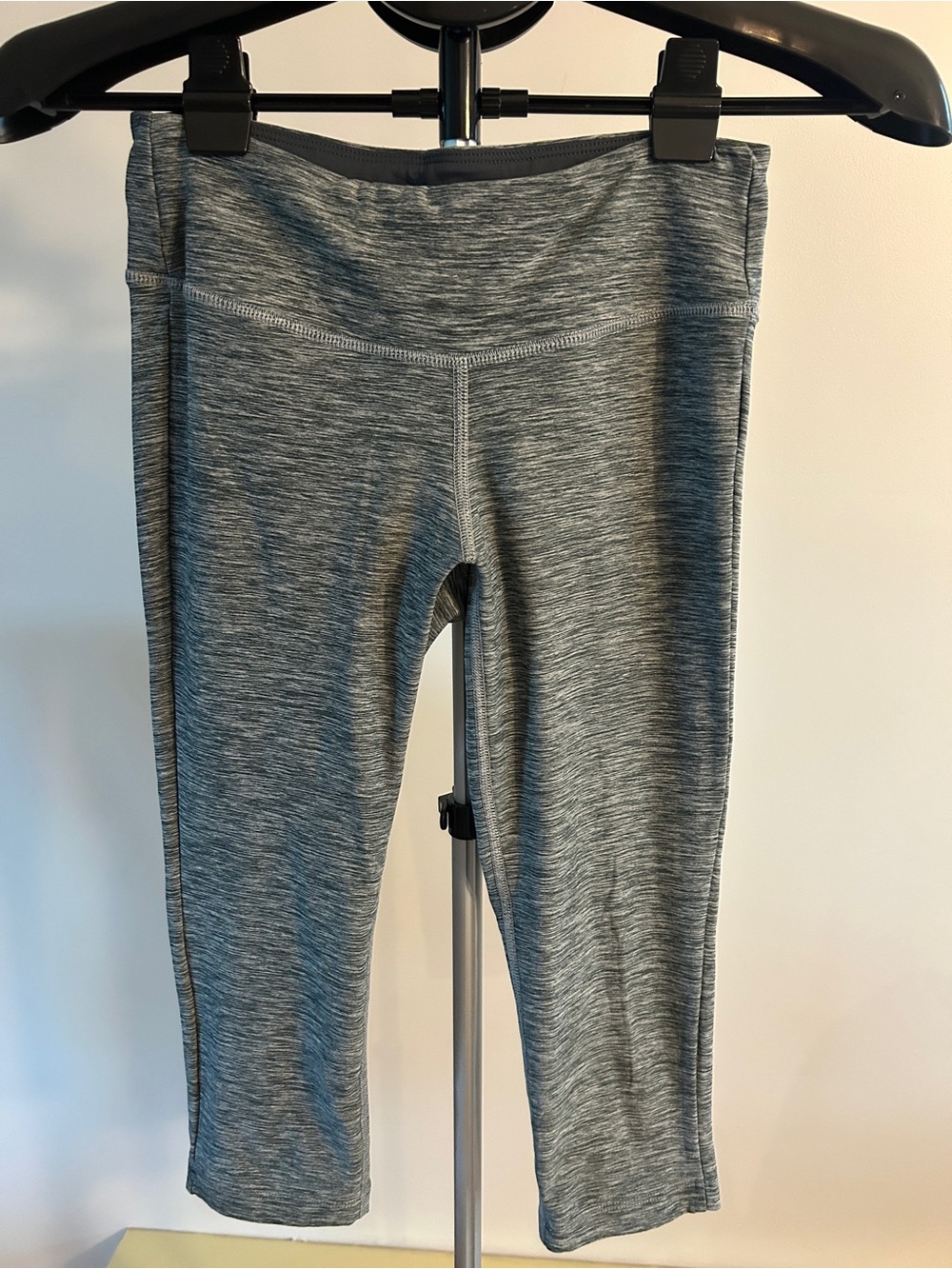 New Balance Dry Gray and Dark Gray Performance Capri Leggings.